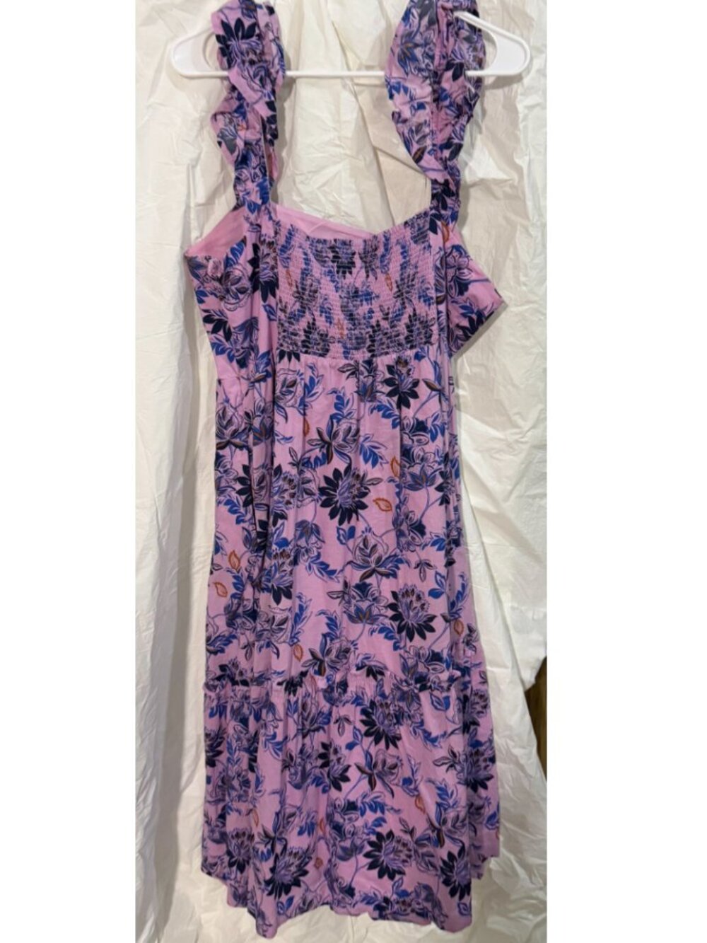 J.Crew - purple square-neck floral midi dress - SIZE 16